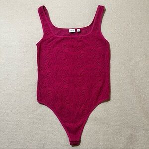 Babaton Shapelace Tank Bold Pink Fuchsia Audiaceux Bodysuit M